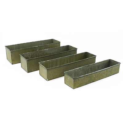 Zinc Metal Rectangle Planter Set | Set of 4 sizes H-2.5" - 4", Pack of 4 Sets