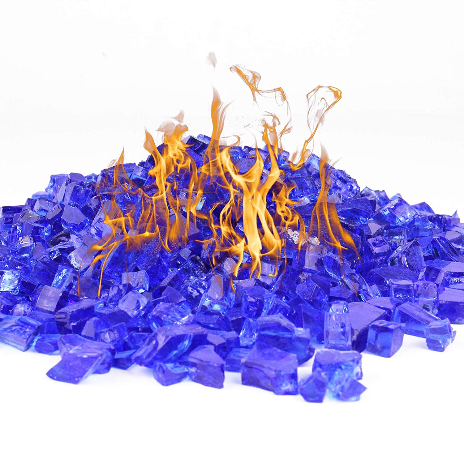 Fire Glass for Fire Pit 10 Pounds, Cobalt Blue (Free Shipping)