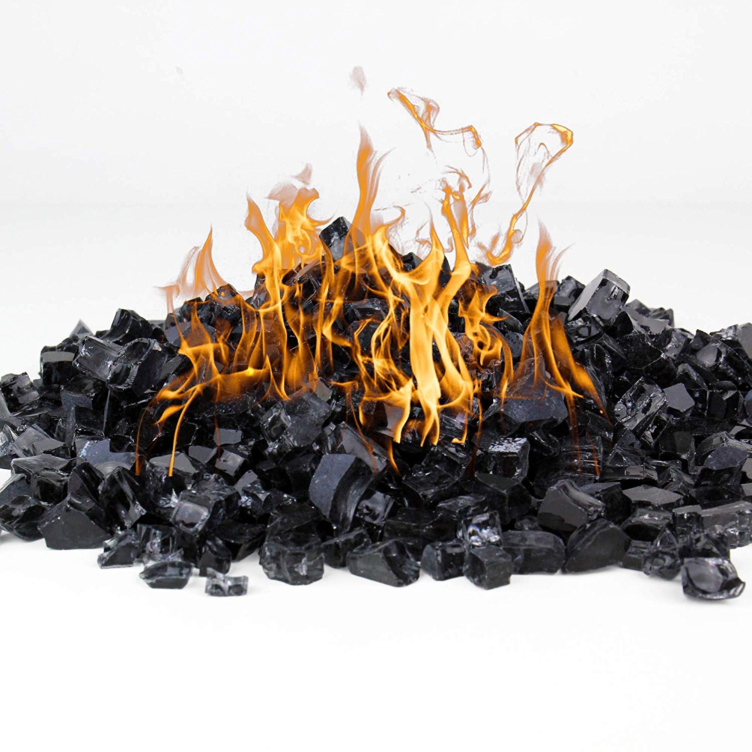 Fire Glass for Fire Pit 10 Pounds, Black (Free Shipping)