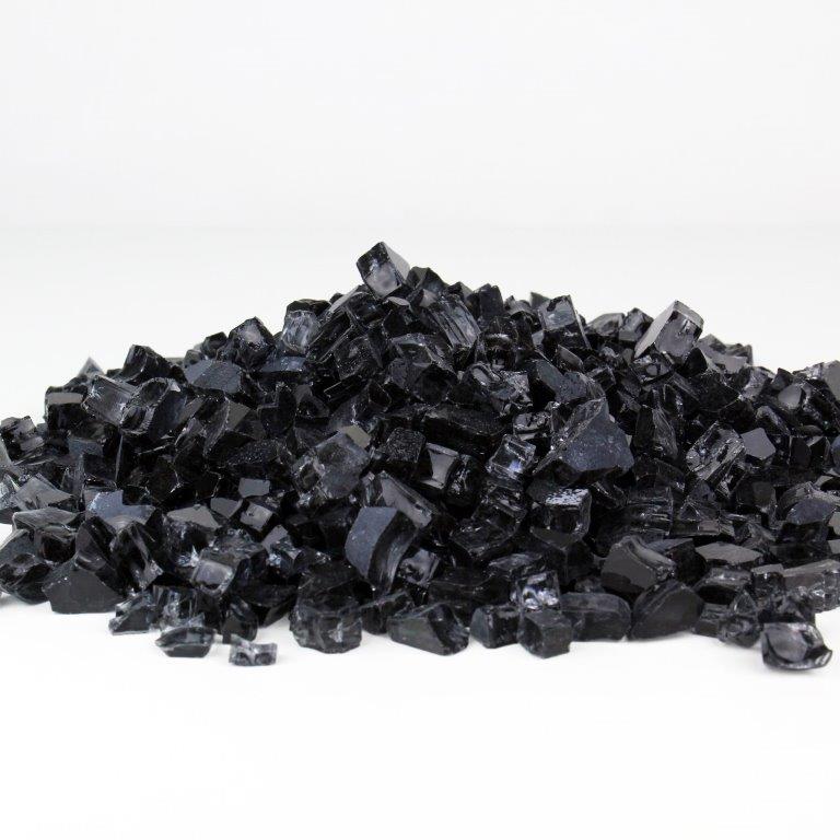 Fire Glass for Fire Pit 10 Pounds, Black (Free Shipping)