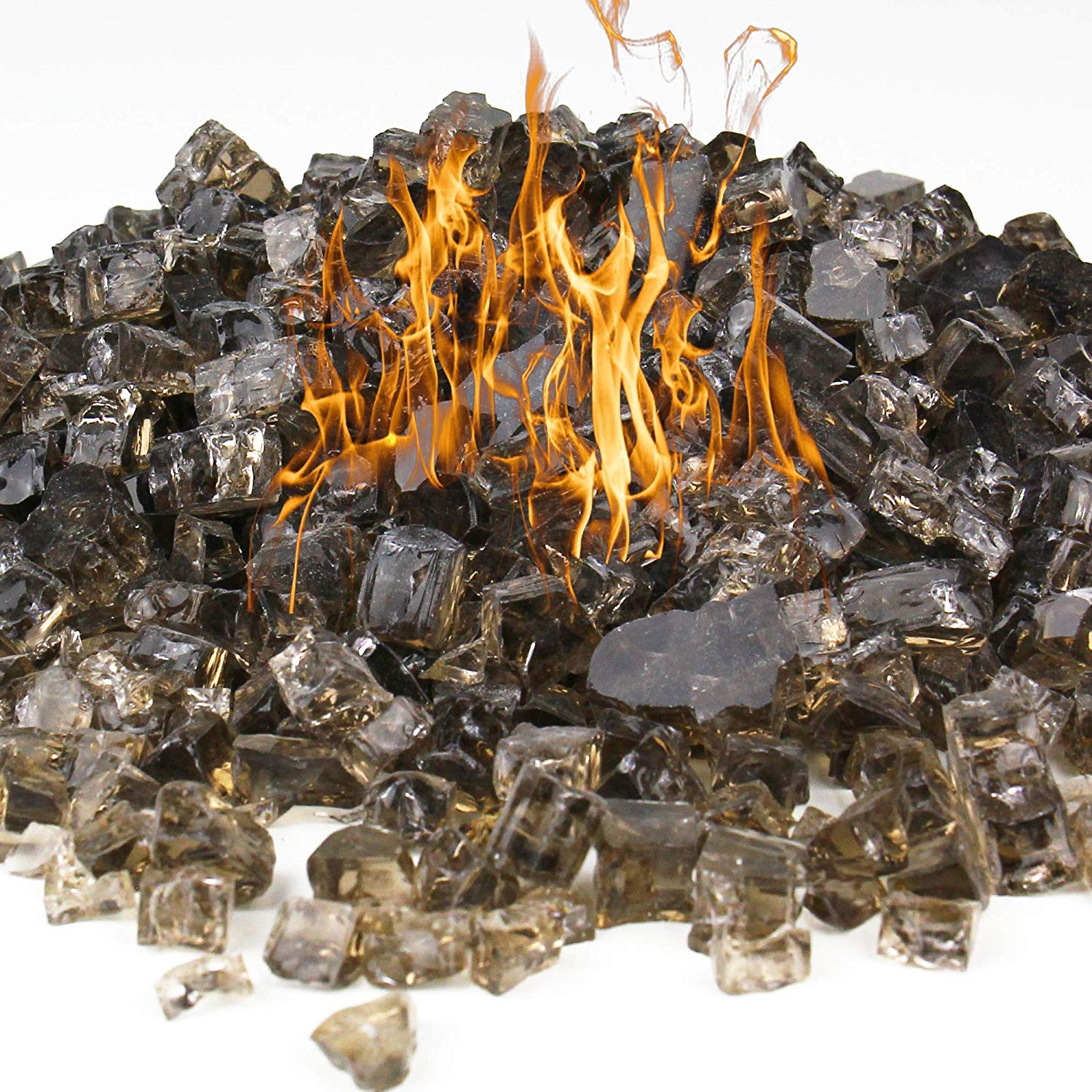 Fire Glass for Fire Pit 10 Pounds, Bronze (Free Shipping)