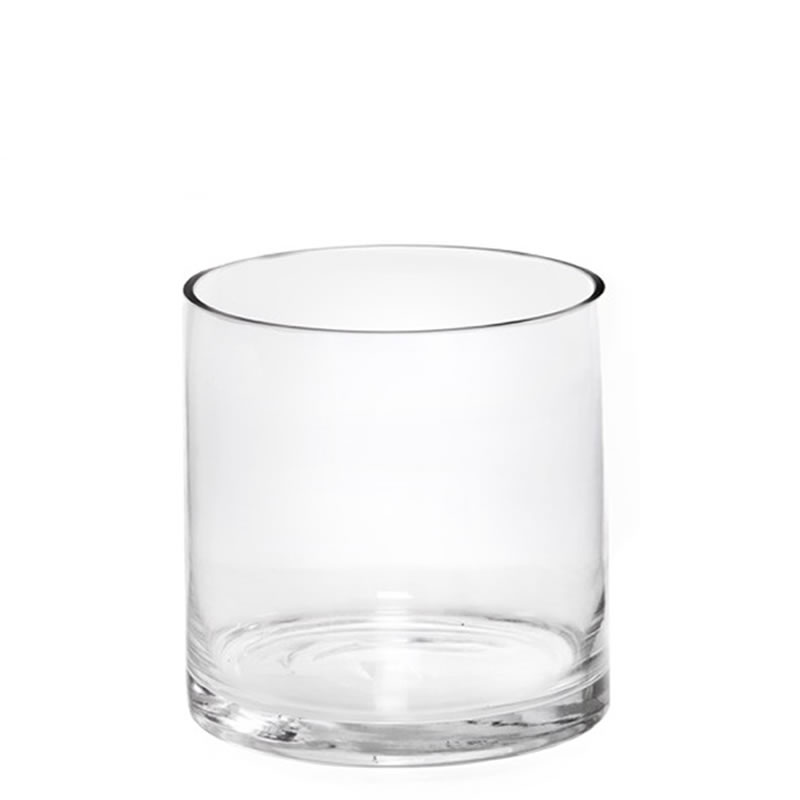 Glass Cylinder Vases. H-8",  Open D - 8", Pack of 4 pcs