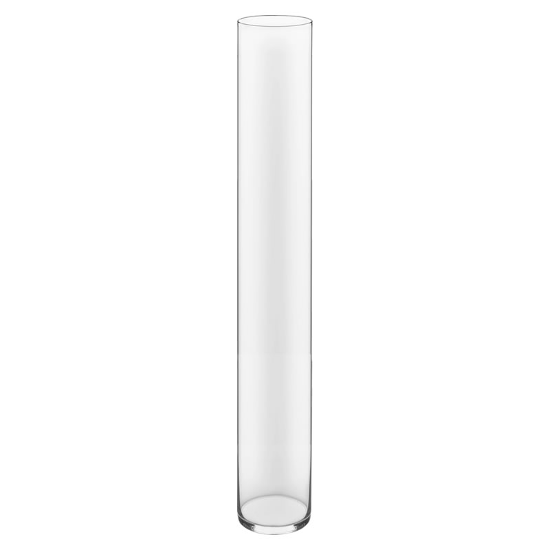 Glass Cylinder Vases. H-28",  Open D - 4", Pack of 4 pcs