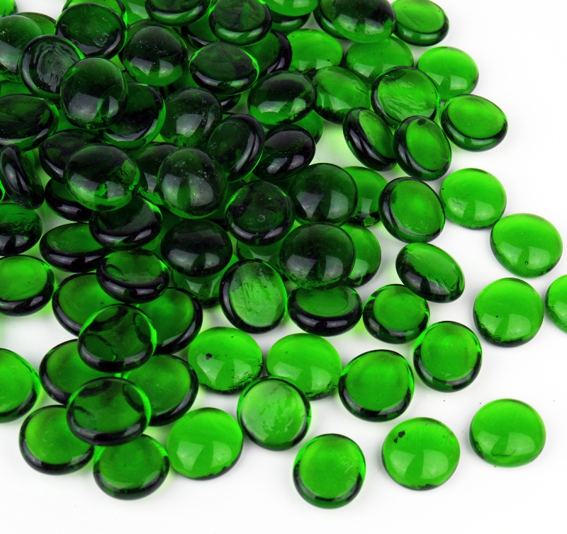 Vase Fillers Gem Glass Confetti Green, 10 lbs