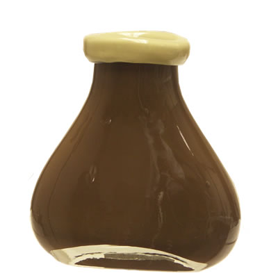 XO Brandy Bottle Vase: Brown, H-7.5" 