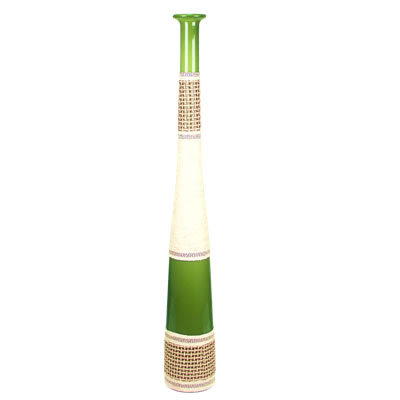 Baseball Bat Vase: Green Weaved H-27", Open-2.5" 
