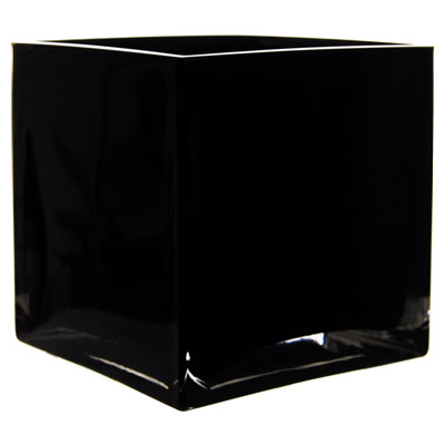 Black Cube Vase. H-6", Pack of 6 pcs