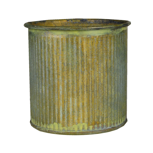 Planter Ridged Rustic Zinc Cylinder. H-3", Pack of 72 pcs
