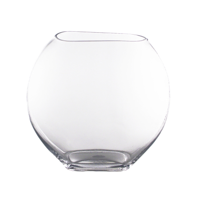 GEM Moon Shaped Vase: Clear, H-11", Open-7.5"x3" (Pack of 4 pcs)