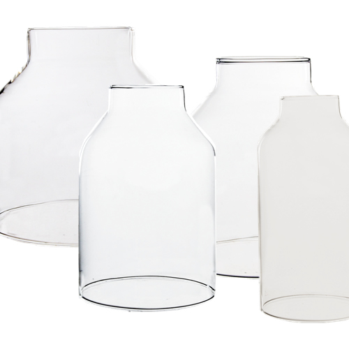 Glass Hurricane Candle Shade Set of 4. H-6", Pack of 6 sets