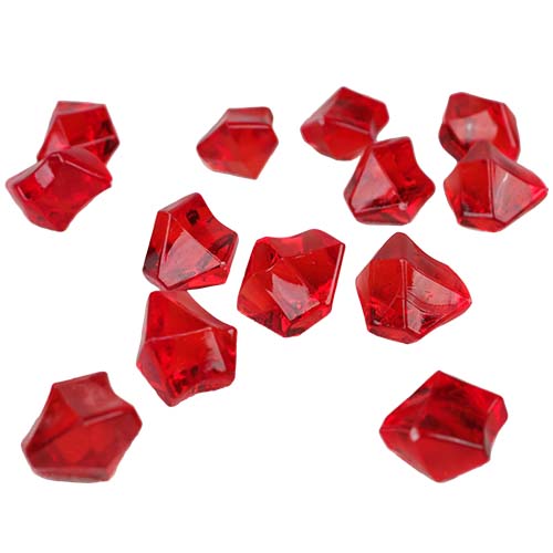 Acrylic Rocks Vase Fillers, Pack of 24 bags, Color: Red