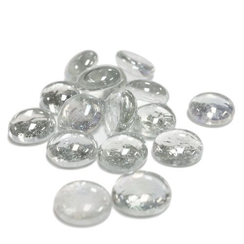 FUTUREPLUSX 1lb Clear Flat Glass Marbles, Vase Filler Crystals Gemstones Pebbles Floral Glass Beads Table Aquarium Gravel Decoration DIY Craft