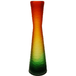 Carved Tiered Vase: Orange-Green H-19", Open-5.25" (Pack of 4pcs - $11.49 ea) 