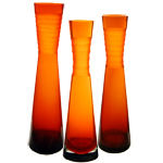 Decoration Carved Tiered Vase: Autumn Orange (SET of 3) 