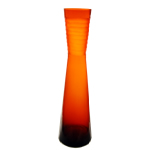 Carved Tiered Vase: Autumn Orange, H-18.5", Open-3.5" 