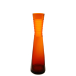 Carved Tiered Vase: Autumn Orange, H-14.5", Open-2.75" 
