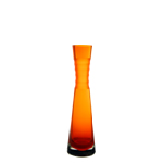 Carved Tiered Vase: Autumn Orange, H-10.5", Open-2" 