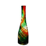 Swirl Bottle Slim Vase: Red-Green, H-13", Open-1.5" 