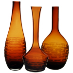 Carved Artistic Vase: Amber (SET of 3) 