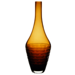 Carved Artistic Autumn Vase: Amber H-15", Open-1.5" 
