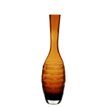 Carved Artistic Autumn Vase: Amber H-13", Open-1.5" 