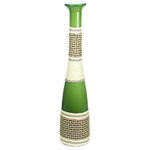 Baseball Bat Vase: Green Weaved H-27", Open-2.5" 