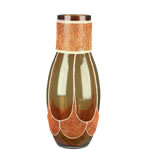 Aladdin Vase: Amber Gold Weaved H-15", Open-4" (Pack of 4pcs - $11.90 ea) 