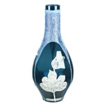 Aladdin Vase: Blue/Purple Weaved H-14", Open-2" 