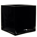 Black Cube Vase. H-6", Pack of 6 pcs