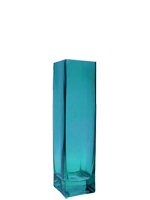 Square Bud Vase: Sprayed Lake Blue, H-8", Open-2"x2" (Pack of 24pcs -$2.38 ea) 