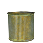 Planter Ridged Rustic Zinc Cylinder. H-3", Pack of 72 pcs