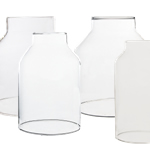 Glass Hurricane Candle Shade Set of 4. H-6", Pack of 6 sets