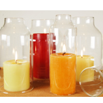 Glass Hurricane Candle Shade Set of 4. H-8", Pack of 6 sets