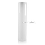 White Cylinder Vase H-26", Open D - 6", Pack of 4 pcs