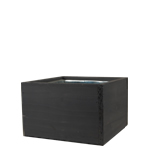 Wood Square Box Planters with Zinc Liner H-4"
