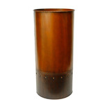 Zinc Cylinder Vase Copper Finished. H-25",Pack of 4 pcs